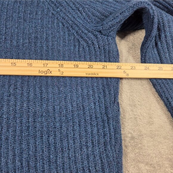Point Sur Sweater XS Blue Ribbed Wool Mohair Blend Oversized Turtleneck J Crew - Picture 7 of 8